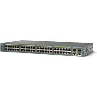 Коммутатор Cisco Catalyst 2960 Plus 48 10/100 PoE + 2 1000BT +2 SFP LAN Lite,  (WS-C2960+48PST-S)