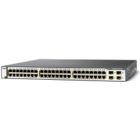 Комутатор Cisco Catalyst 3750 48 10/100 PoE + 4 SFP + IPB Image,  (WS-C3750-48PS-S)