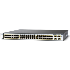 Комутатор Cisco Catalyst 3750 48 10/100 PoE + 4 SFP + IPB Image,  (WS-C3750-48PS-S)